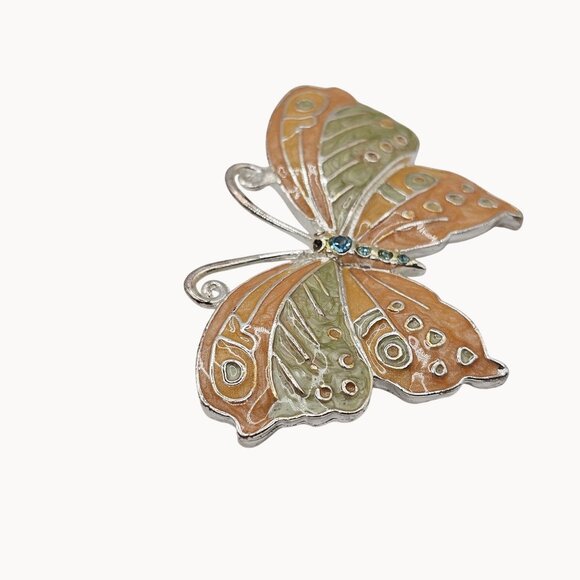 VTG Brooch 3PC Set Butterflies Spring Fairycore Whimsy Cute Floral Cottage Pins - Picture 10 of 11